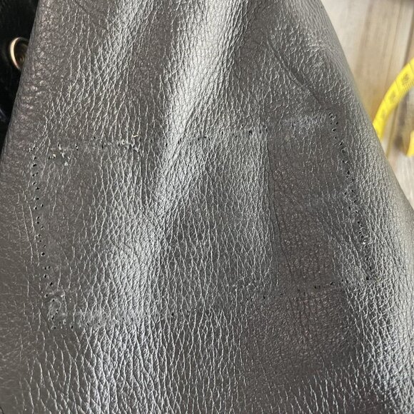 Wilsons Leather Black Leather Moto Jacket Mens LARGE Lined Zip Biker ~ READ - Picture 10 of 10